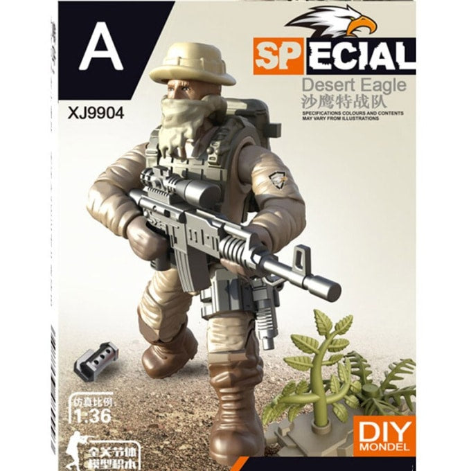 Figurines de soldats des forces de combat dans le désert 8 pièces - Top Militaire