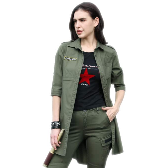 Chemise militaire longue pour femmes - Top Militaire