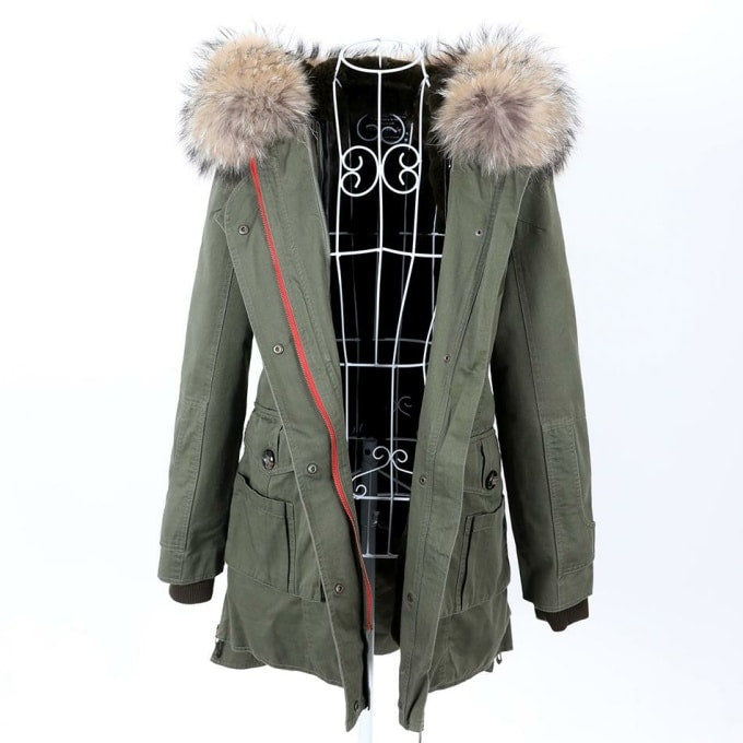 Manteau militaire femme en fourrure naturelle - Top Militaire