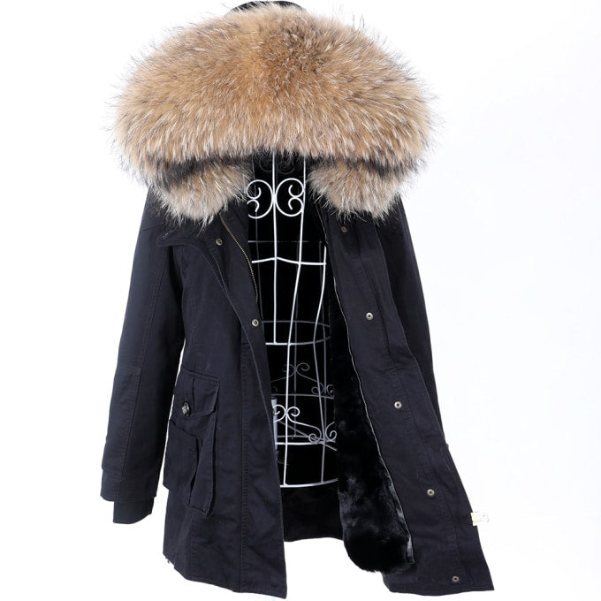 Manteau militaire femme en fourrure naturelle - Top Militaire