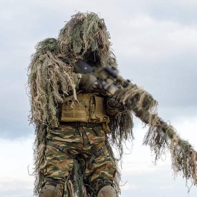 Tenue ghillie longue 5 pièces pour adultes et enfants - Top Militaire
