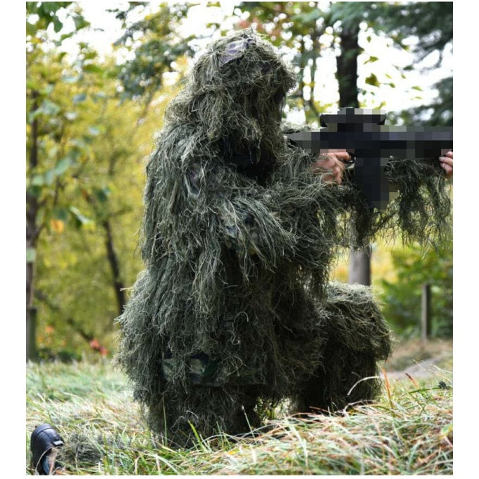 Tenue ghillie longue 5 pièces pour adultes et enfants - Top Militaire