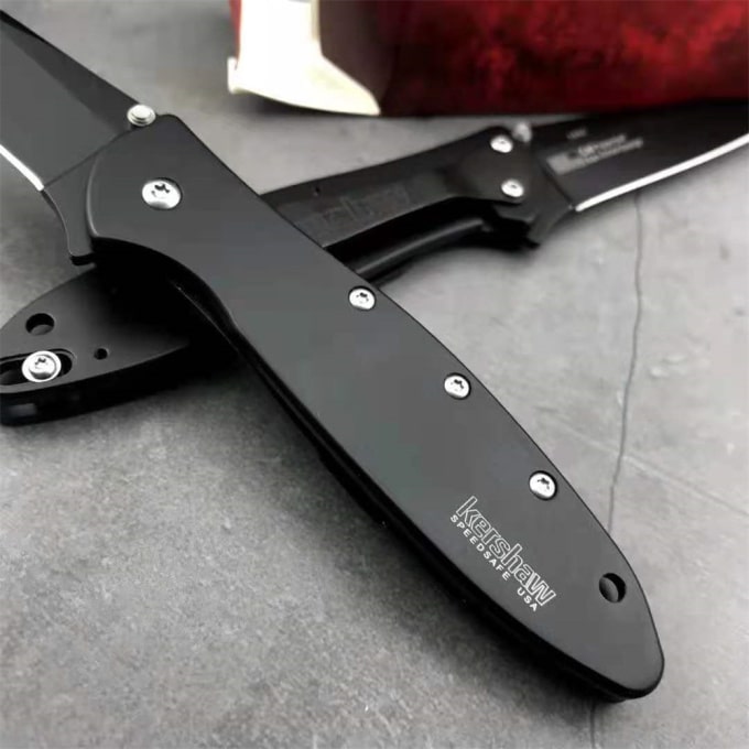 Couteau pliant de survie Kershaw 1660 noir - Top Militaire