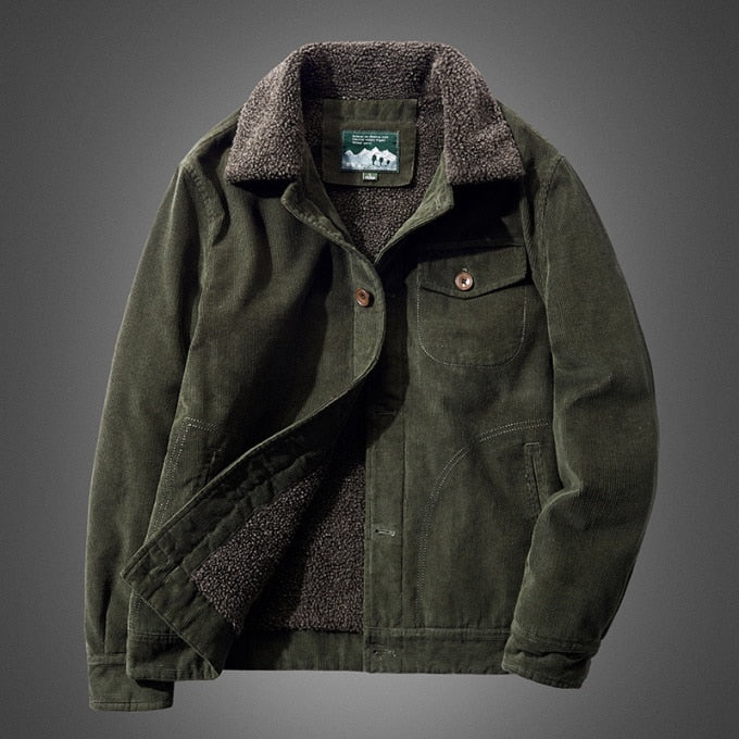 Veste militaire chaude en velours pour homme - Top Militaire