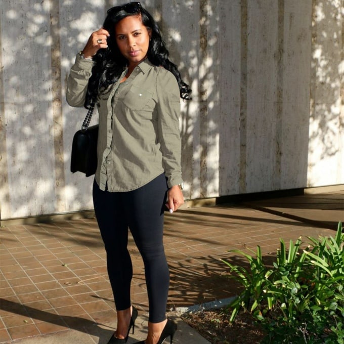 Chemise militaire en jean pour femmes - Top Militaire