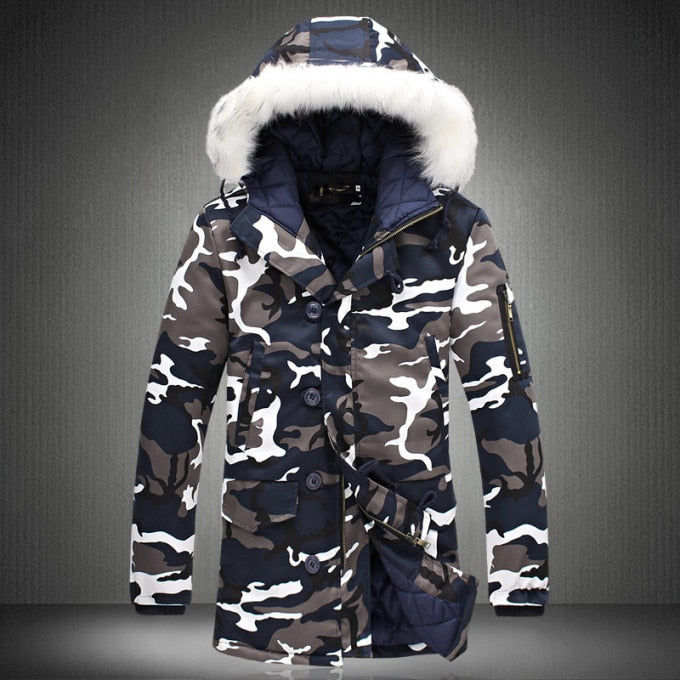 Manteau militaire camouflage capuche à fourrure - Top Militaire
