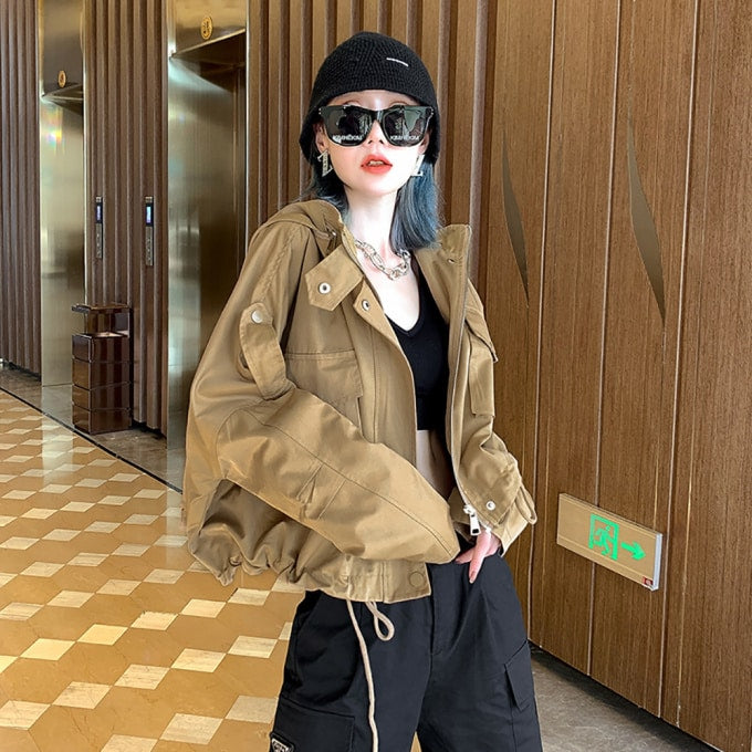 Blouson militaire à capuche pour femme - Top Militaire