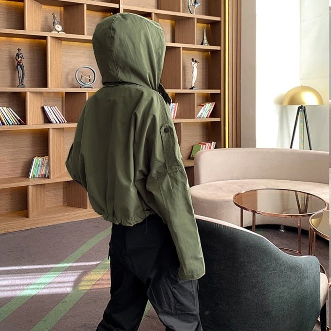 Blouson militaire à capuche pour femme - Top Militaire