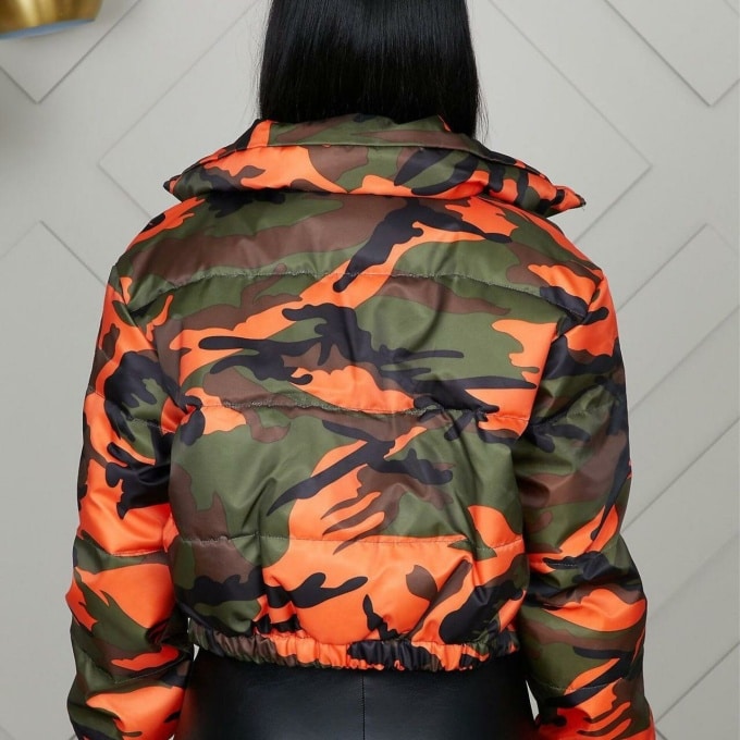 Manteau doudoune pour femme motifs camouflage - Top Militaire