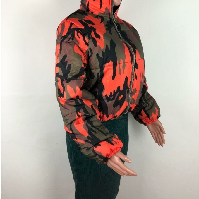 Manteau doudoune pour femme motifs camouflage - Top Militaire