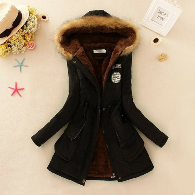 Manteau d’hiver à capuche pour femme - Top Militaire