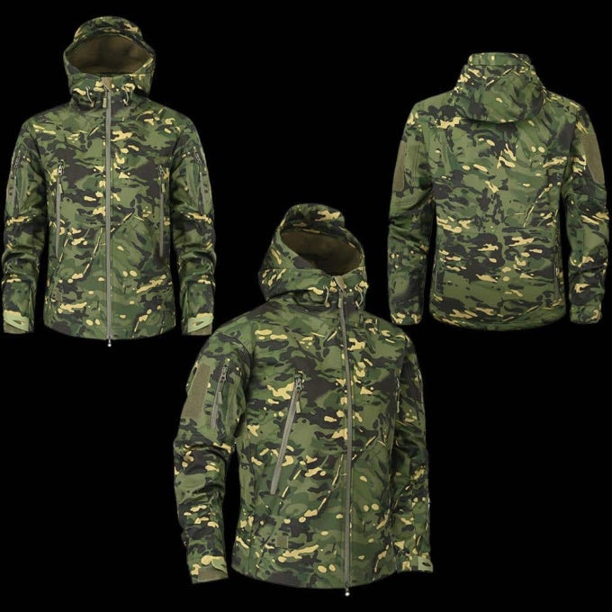 Veste softshell avec velcro motif camouflage - Top Militaire