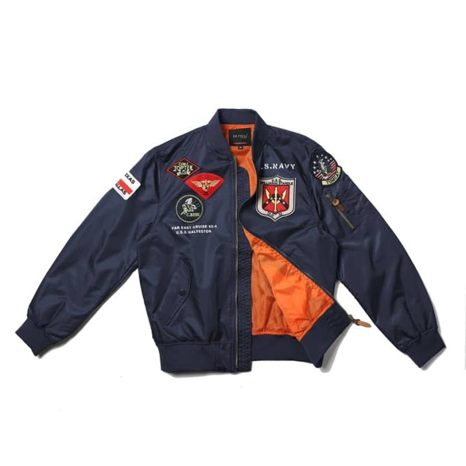 Manteau bomber style aviateur militaire avec patchs - Top Militaire