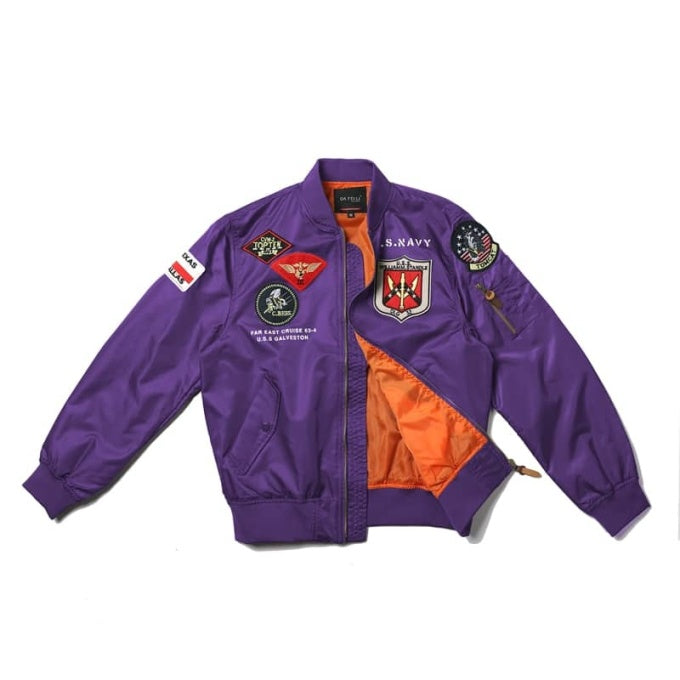 Manteau bomber style aviateur militaire avec patchs - Top Militaire
