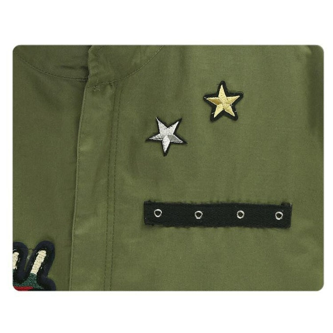 Veste militaire verte à manches longues pour femme - Top Militaire