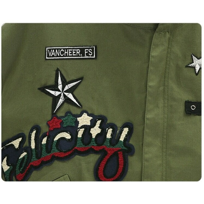 Veste militaire verte à manches longues pour femme - Top Militaire