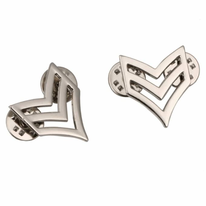 Insignes militaire de sergent en métal – 2 pièces - Top Militaire