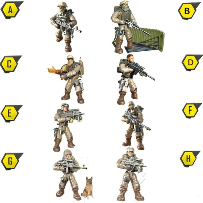 Figurines de soldats des forces de combat dans le désert 8 pièces - Top Militaire