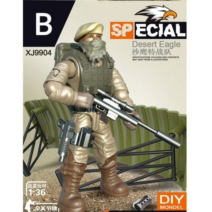 Figurines de soldats des forces de combat dans le désert 8 pièces - Top Militaire