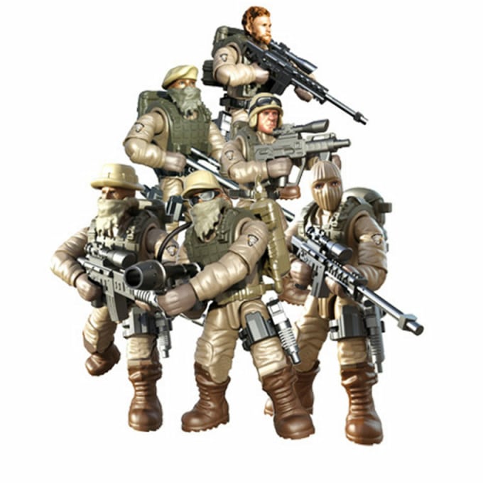 Figurines de soldats des forces de combat dans le désert 8 pièces - Top Militaire