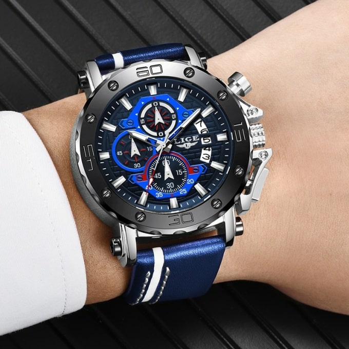 Montre de sport étanche bracelet sportif bleu - Top Militaire