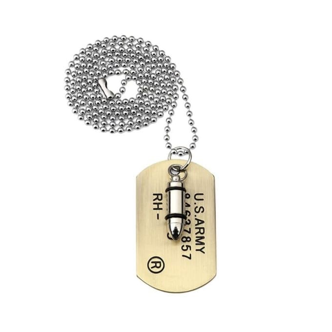 Collier militaire pendentif tête de balle - Top Militaire