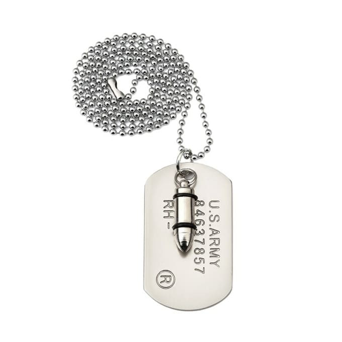 Collier militaire pendentif tête de balle - Top Militaire