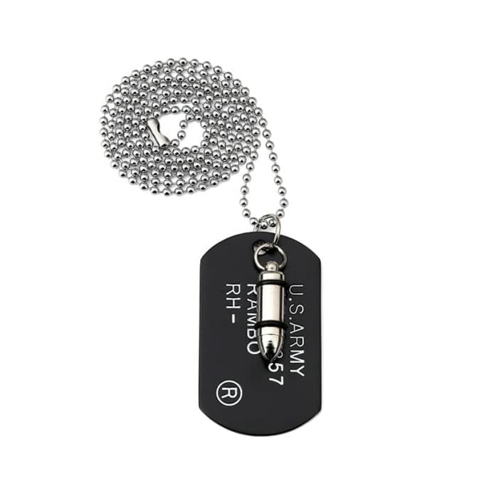 Collier militaire pendentif tête de balle - Top Militaire
