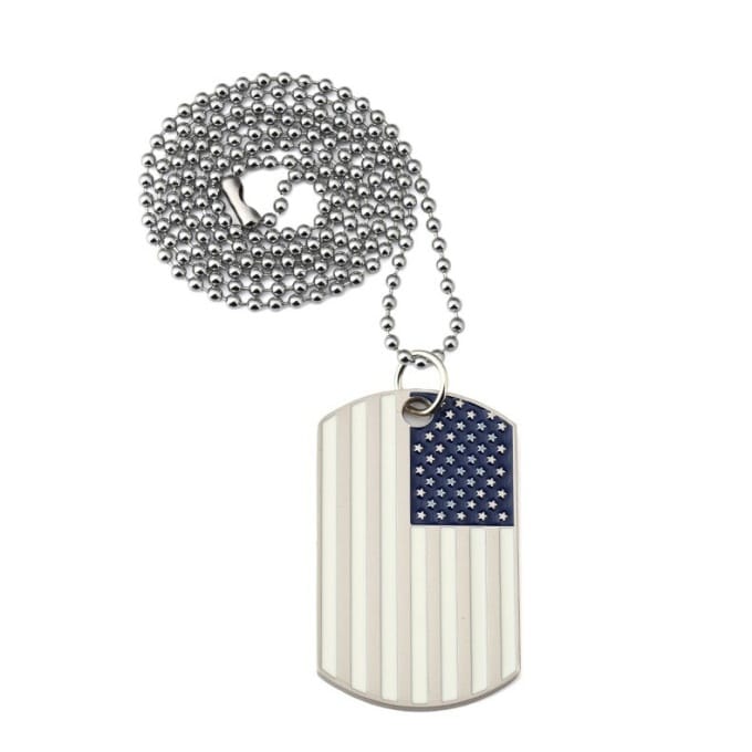 Collier militaire pendentif drapeau américain - Top Militaire
