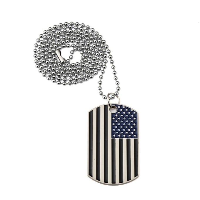 Collier militaire pendentif drapeau américain - Top Militaire