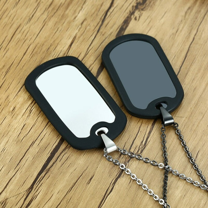Collier avec pendentif style militaire en acier inoxydable - Top Militaire