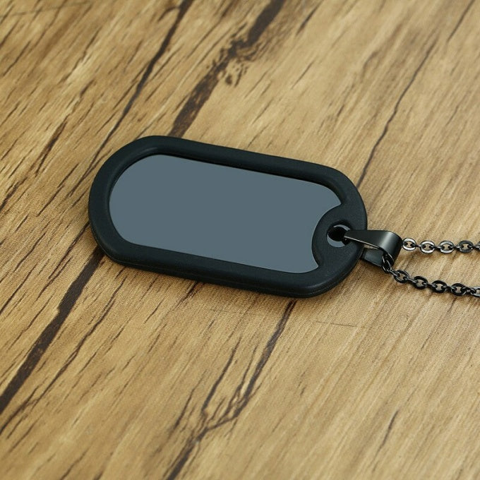 Collier avec pendentif style militaire en acier inoxydable - Top Militaire