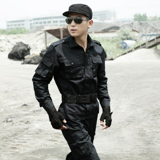 Tenue militaire noire - Top Militaire