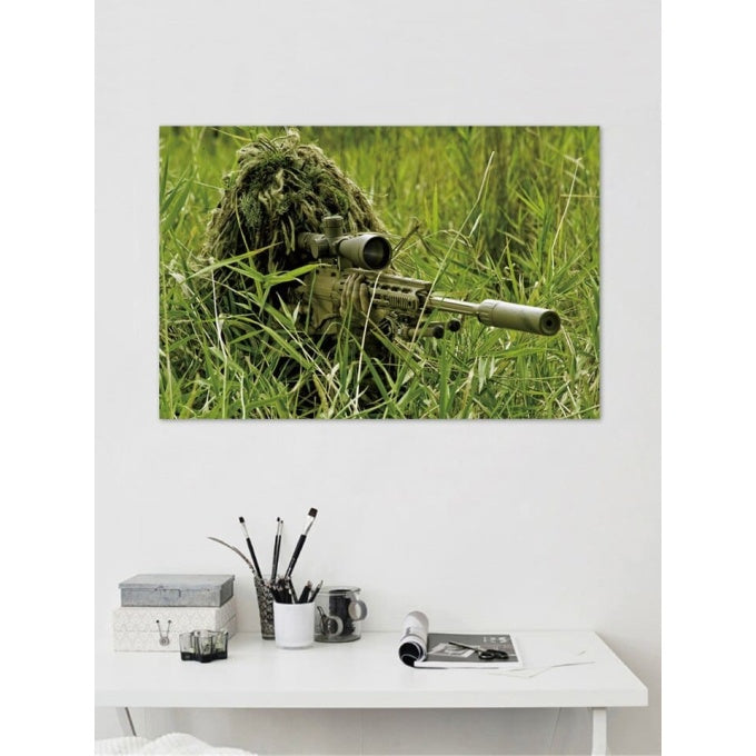 Tableau militaire avec motif de combat en nature - Top Militaire