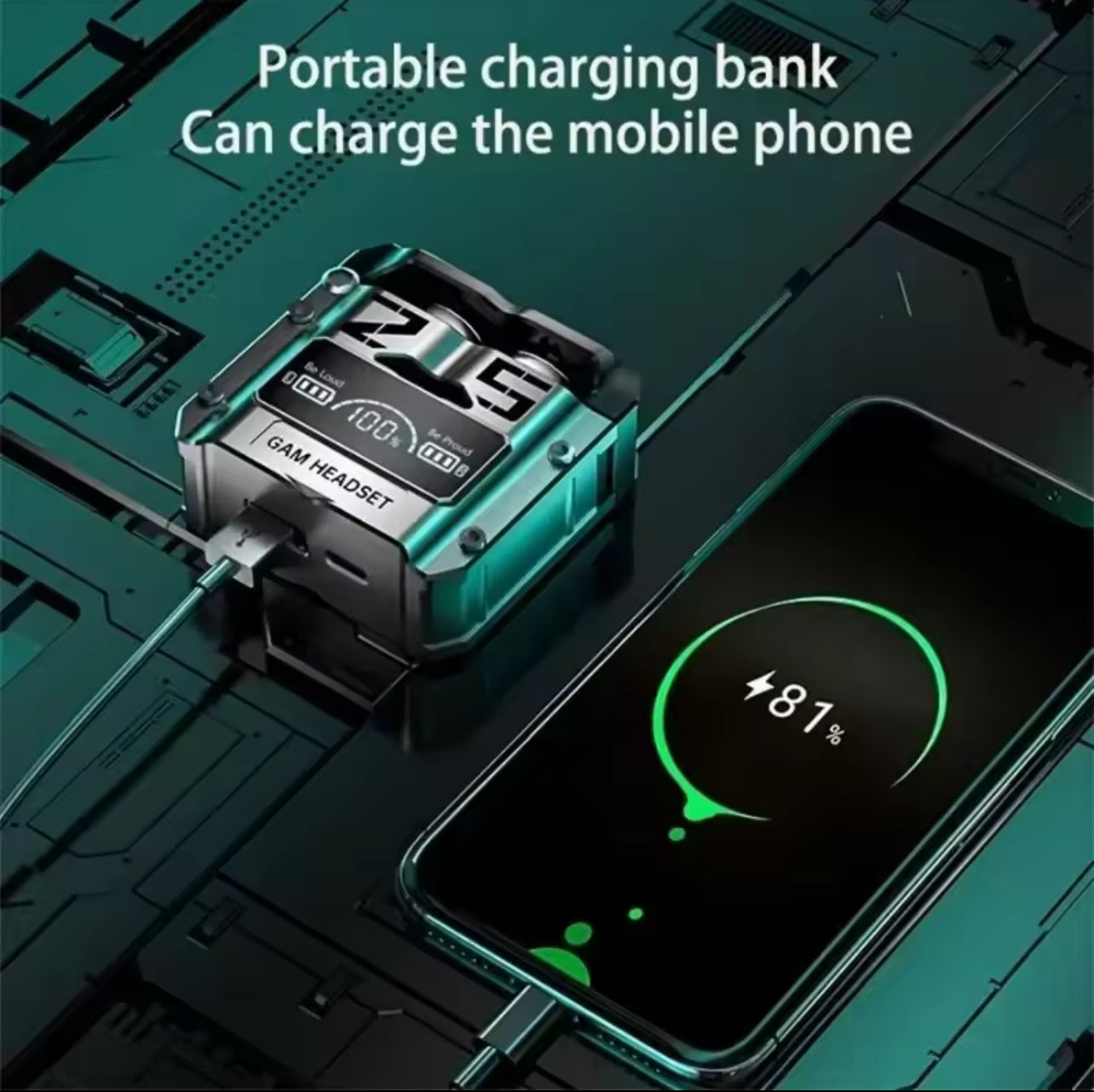 Power bank Écouteurs Bluetooth M25 – Autonomie XXL & Son Immersif