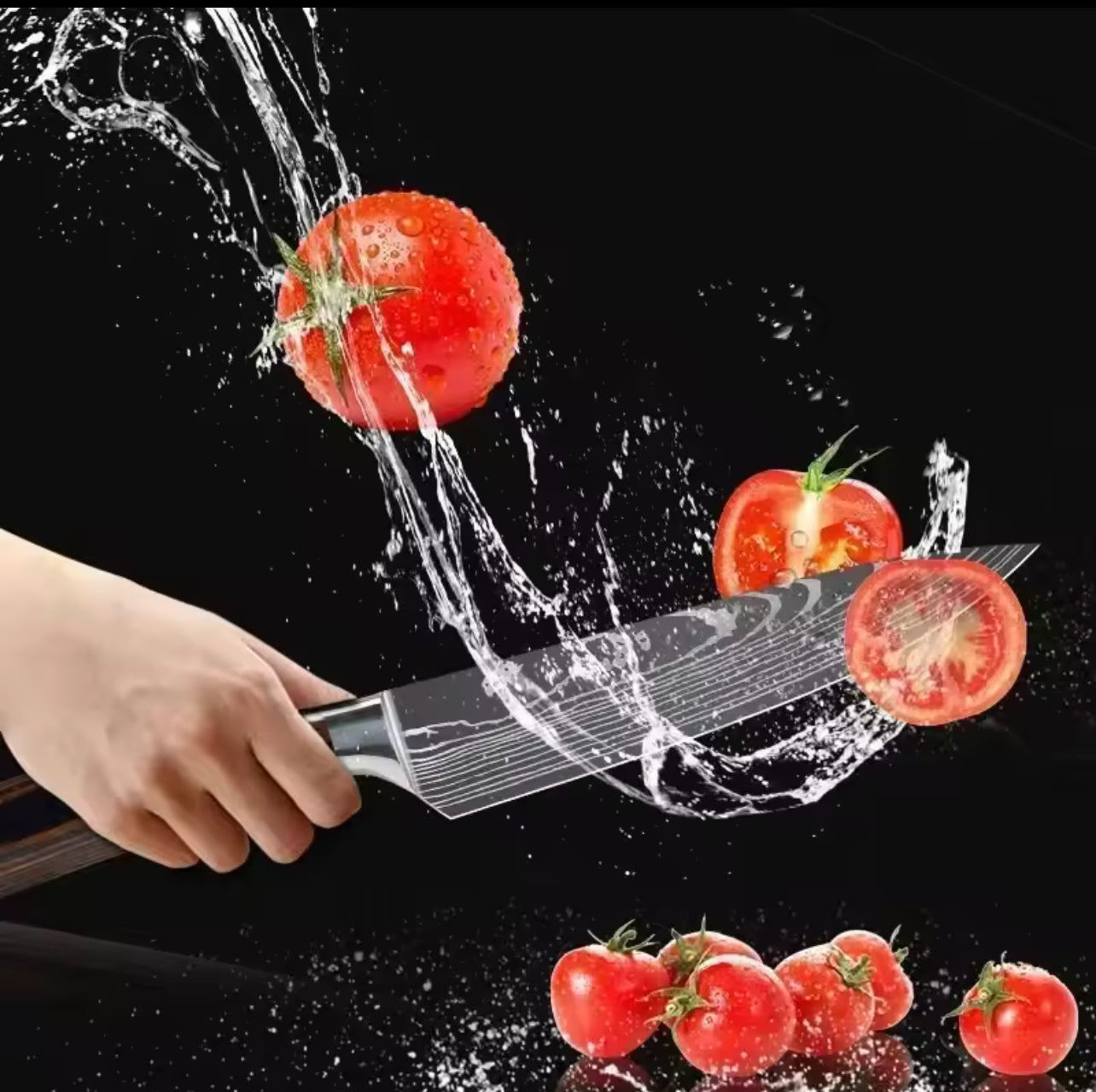 Couteau de Cuisine Damas Laser – Polyvalent, Tranchant et Élégant