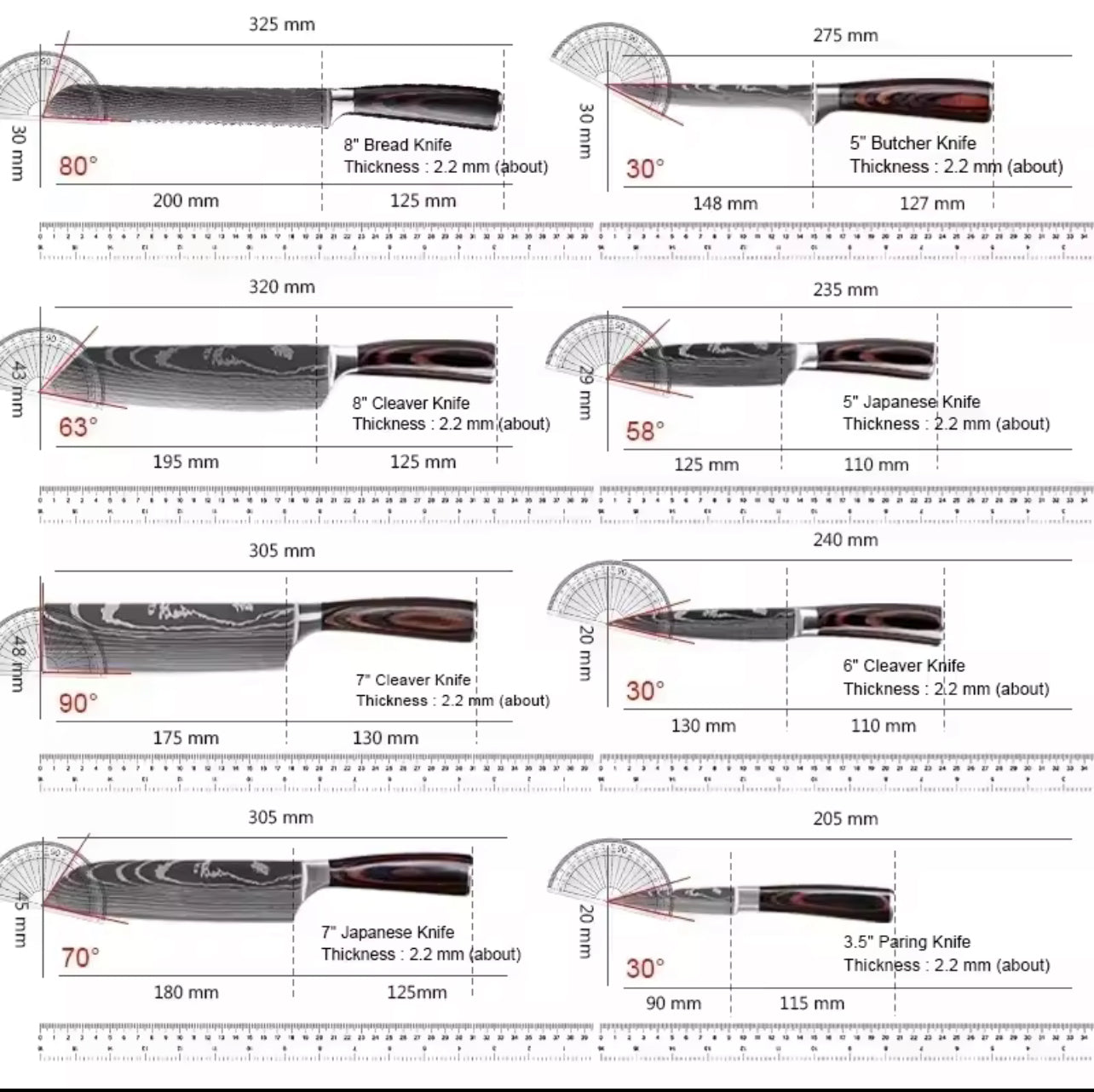 Couteau de Cuisine Damas Laser – Polyvalent, Tranchant et Élégant