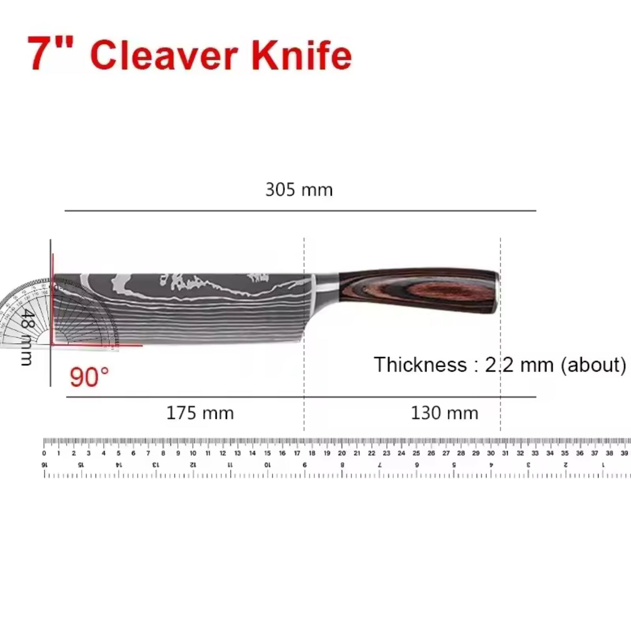 Couteau de Cuisine Damas Laser – Polyvalent, Tranchant et Élégant