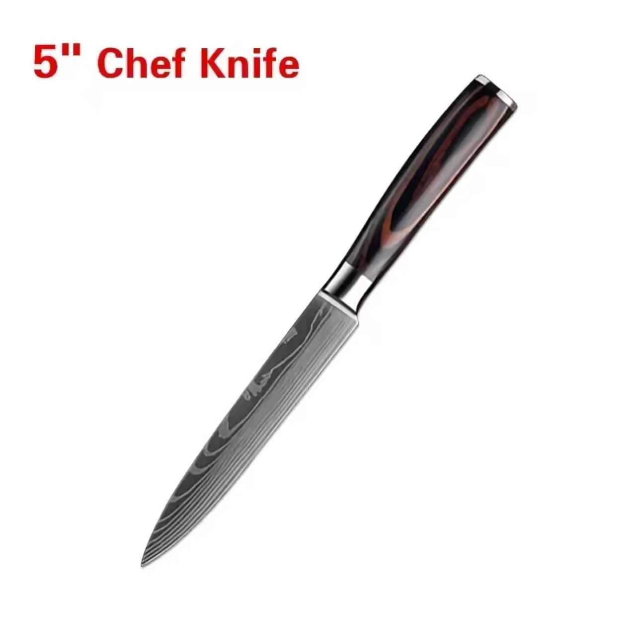 Couteau de Cuisine Damas Laser – Polyvalent, Tranchant et Élégant