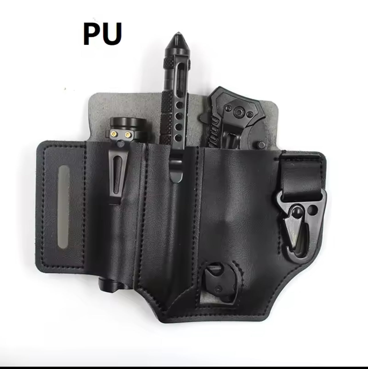 Ceinture Tactique en Cuir – Étui Multi-Outils de Rangement Compact