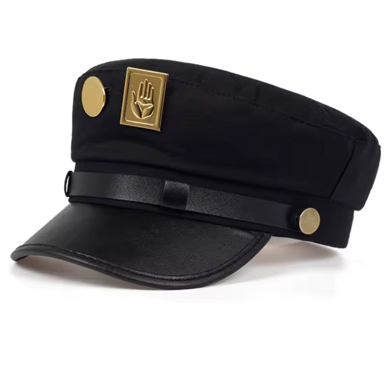 Casquette militaire noire avec badge doré – Style cadet unisexe - Top Militaire