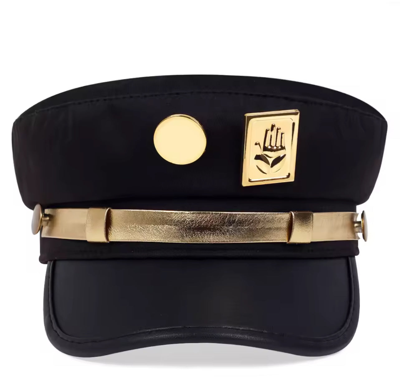 Casquette militaire noire avec badge doré – Style cadet unisexe - Top Militaire