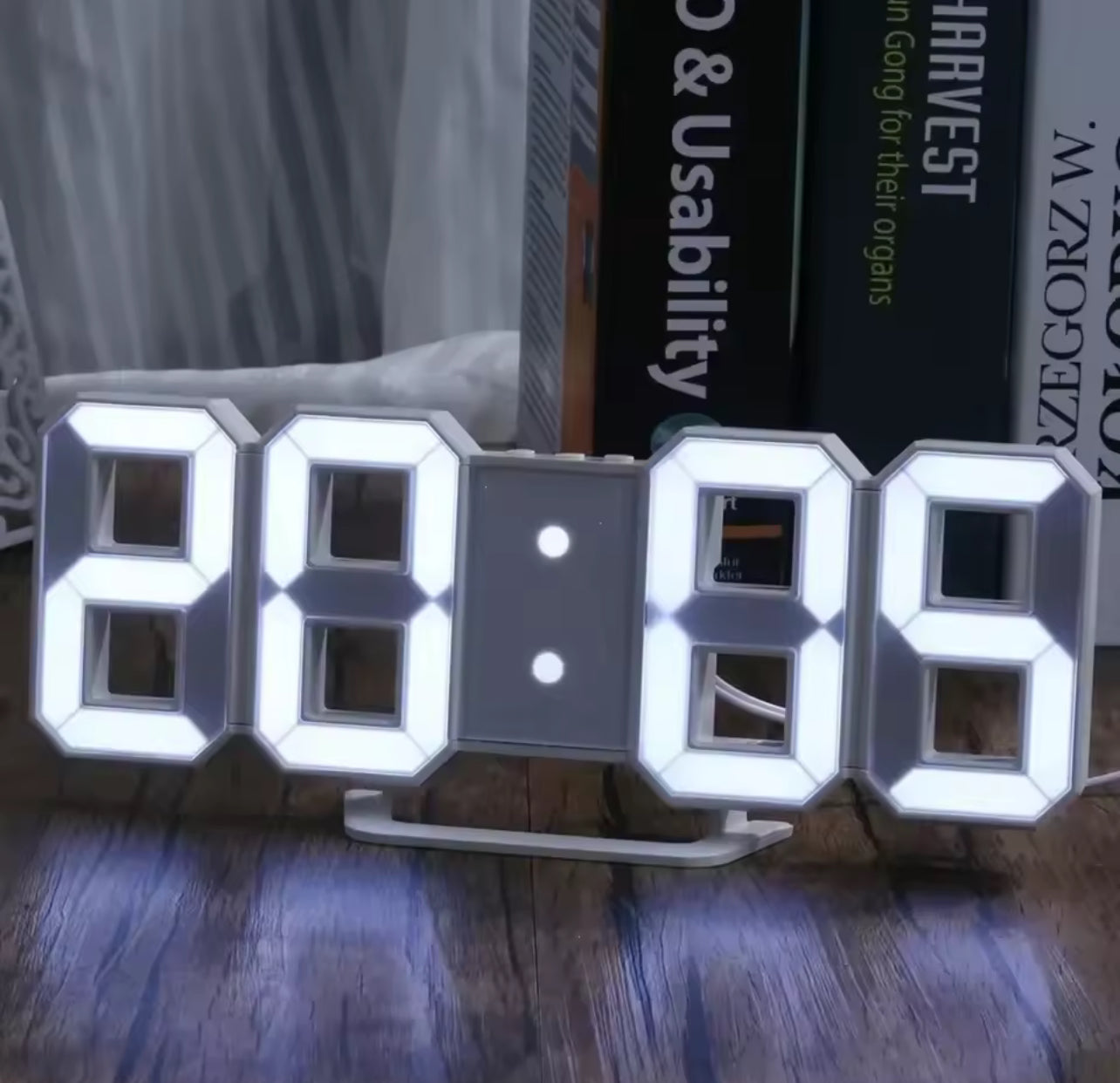 Réveil numérique LED 3D – Horloge murale moderne avec heure, date, température, pour maison, bureau, cuisine et déco intérieure - Top Militaire