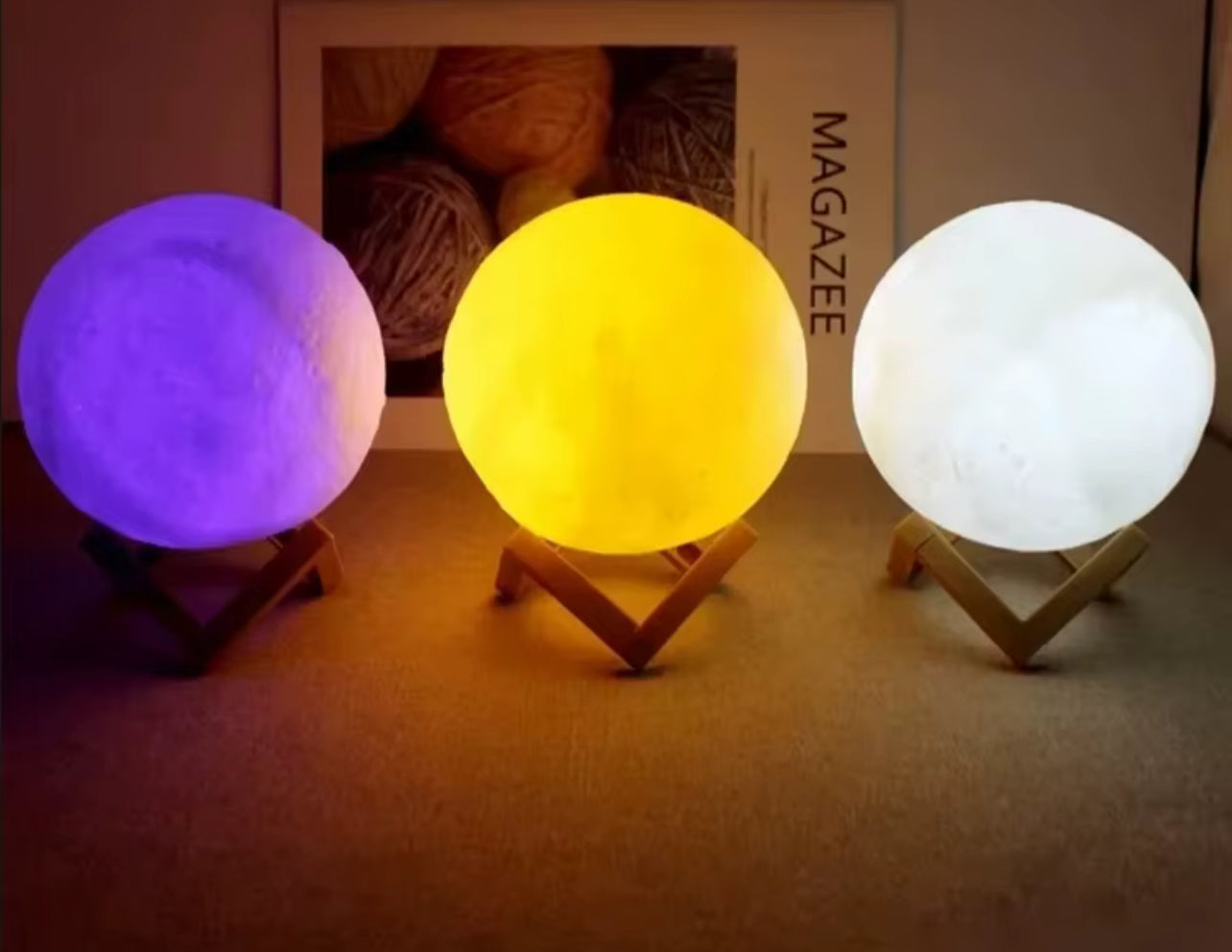 Lampe Lune 3D Peinte à la Main – Veilleuse Rechargeable & Décoration - Top Militaire