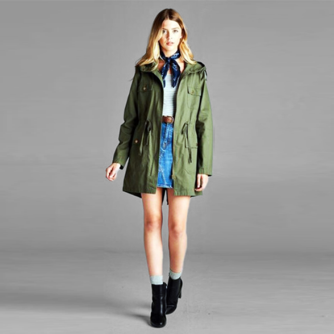 Veste militaire à capuche pour femme - Top Militaire