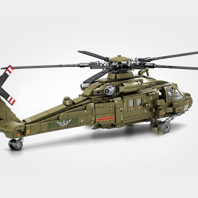 Blocs de construction hélicoptère militaire – 750 pièces - Top Militaire