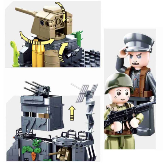 Blocs de construction poste de défense militaire – 765 pièces - Top Militaire