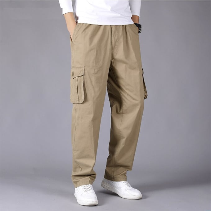 Pantalon cargo large style militaire pour homme