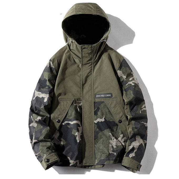 Veste coupe vent camouflage à capuche