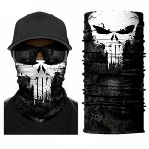 Bandana avec motif demi-visage effrayant - Top Militaire